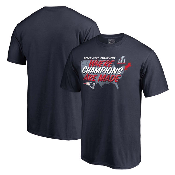 New England Patriots Pro Line by Fanatics Branded Super Bowl LI Champions Regional Dominance T-Shirt - Navy